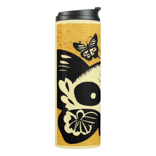 Dag van de Dode Vlinders Woodcut 1 Thermosbeker (Gedraaid links)
