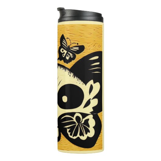 Dag van de Dode Vlinders Woodcut 1 Thermosbeker (Geroteerd rechts)