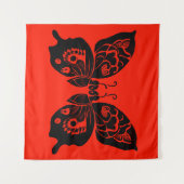 Dag van de Dode Vlinders Woodcut 4 Wandkleed (Voorkant (horizontaal))