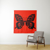 Dag van de Dode Vlinders Woodcut 4 Wandkleed (In situ)