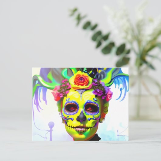 Dag van de dode vrouw briefkaart (Staand voorkant)