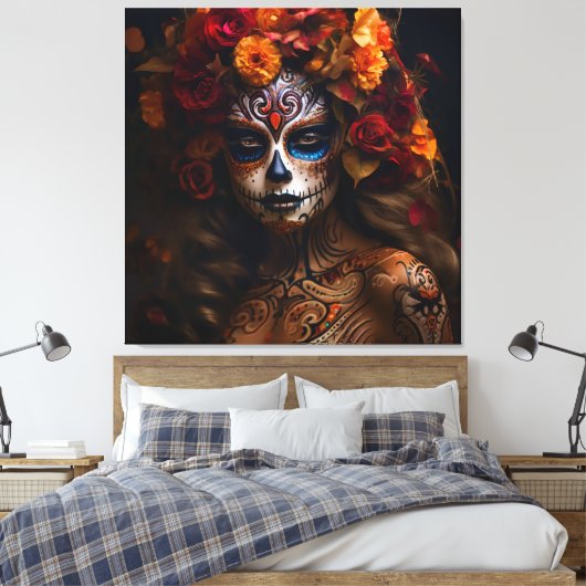 Dag van de dode vrouw canvas afdruk (Insitu (Slaapkamer))
