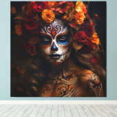 Dag van de dode vrouw canvas afdruk (Insitu (Houten vloer))