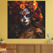 Dag van de dode vrouw canvas afdruk (Insitu (Woonkamer))