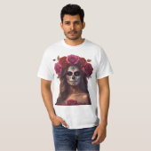 Dag van de dode vrouw met Rozen T-shirt (Voorkant volledig)