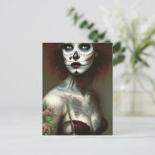 Dag van de dode vrouw met Tattoos Briefkaart (Staand voorkant)