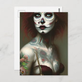 Dag van de dode vrouw met Tattoos Briefkaart (Voorkant / Achterkant)