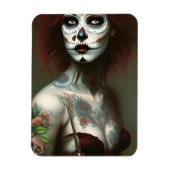Dag van de dode vrouw met Tattoos Magneet (Verticaal)