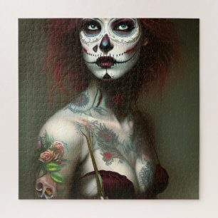 Dag van de dode vrouw met Tattoos puzzel