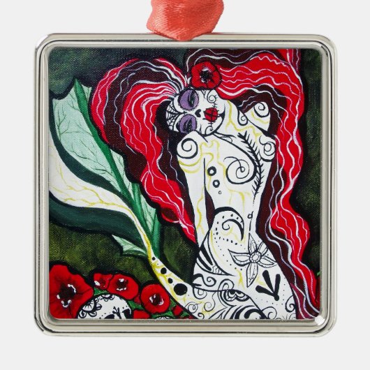 Dag van de dode zeemeermin metalen ornament (Voorkant)