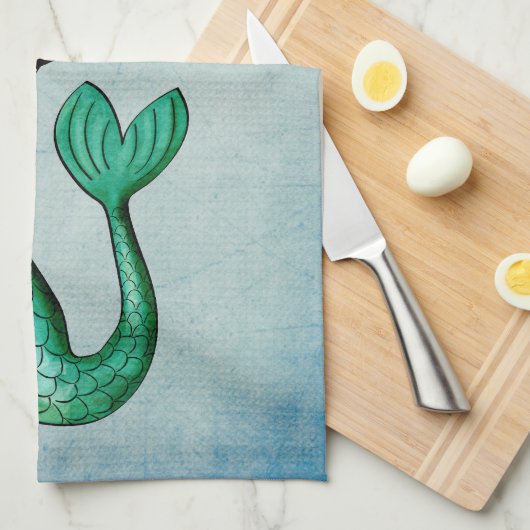 Dag van de dode zeemeermin theedoek (Quarter Fold)