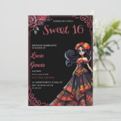 Dag van de Dode Zoete 16 uitnodiging (Staand voorkant)