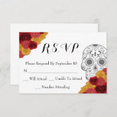 Dag van de dodelijke dia Los Muertos RSVP-bruiloft RSVP Kaartje (Voorkant / Achterkant)