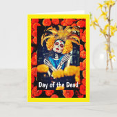 Dag van de Doden, 5"x 7"Gevouwen Wenskaart Kaart (Gele Bloem)