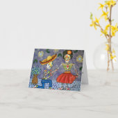 Dag van de Doden de Datum Notecard van het Kaart (Gele Bloem)