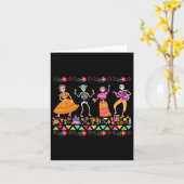 Dag van de Doden Dia de los Muertos Mexicaanse Ske Kaart (Gele Bloem)