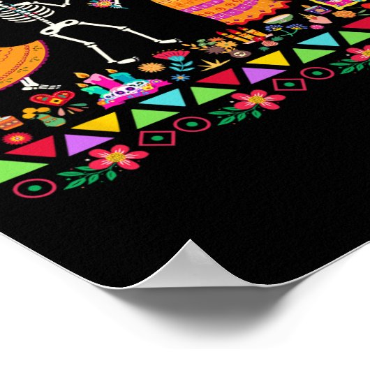 Dag van de Doden Dia de los Muertos Mexicaanse Ske Poster (Hoek)