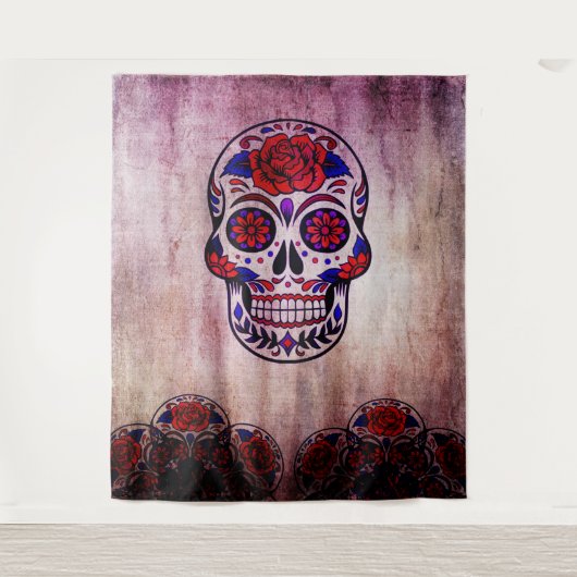 Dag van de Doden Dia de Los Muertos muur achtergro Wandkleed (Voorkant)
