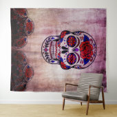 Dag van de Doden Dia de Los Muertos muurachtergron Wandkleed (In Situ (horizontaal))