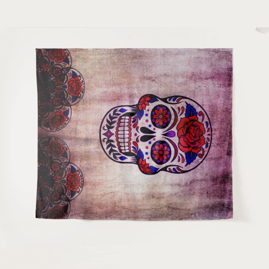 Dag van de Doden Dia de Los Muertos muurachtergron Wandkleed (Voorkant (horizontaal))