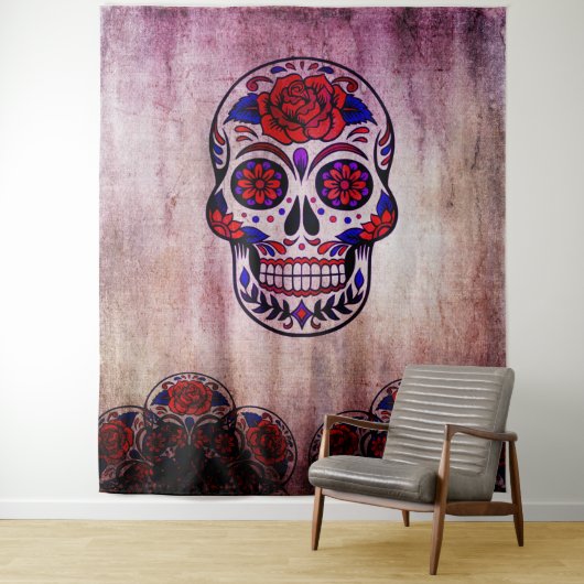 Dag van de Doden Dia de Los Muertos muurachtergron Wandkleed (In situ)