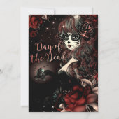 Dag van de Doden Dia de los Muertos Rood Zwart Kaart (Achterkant)