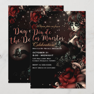 Dag van de Doden Dia de los Muertos Rood Zwart Kaart
