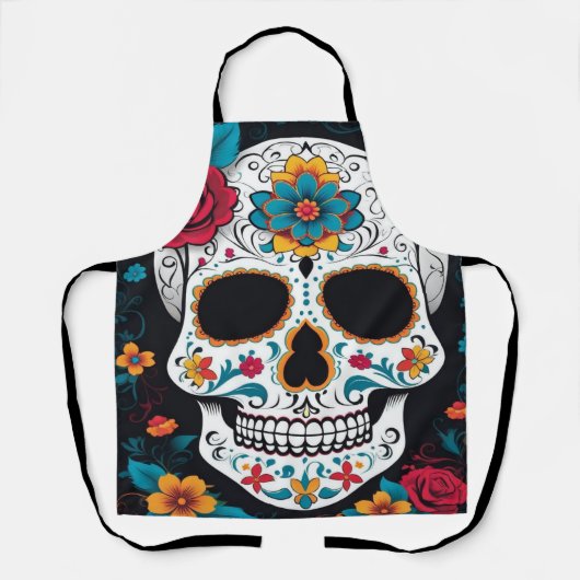 Dag van de Doden, Dia de los Muertos Sugar Skulls Schort (Voorkant)