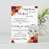 Dag van de Doden Dia Los Muertos Huwelijksuitnodig Kaart (Staand voorkant)