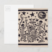 Dag van de doden / Dia Muertos Fiesta Uitnodiging Briefkaart (Voorkant / Achterkant)