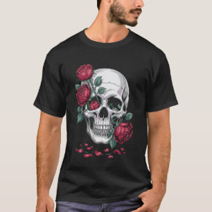Dag van de Doden Donkere Gotische Bloemrijke Suike T-shirt