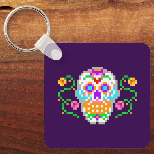 Dag van de Doden geïnspireerd Sugar Skull Sleutelh Sleutelhanger (Voorkant)