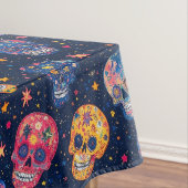 Dag van de Doden geschilderde schedels Tafelkleed (Voorbeeld)