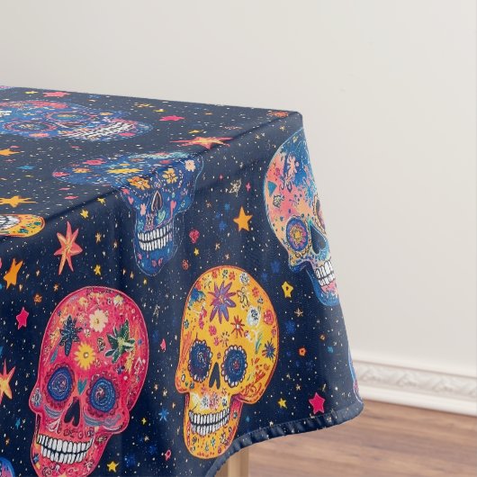 Dag van de Doden geschilderde schedels Tafelkleed (Voorbeeld)