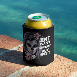 Dag van de doden, grappige suiker meisje schedel,  blikjeskoeler