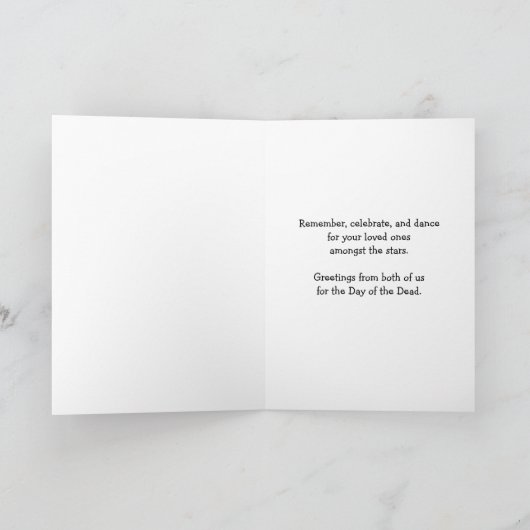 Dag van de Doden Groeten van ons beiden Kaart (Binnen)