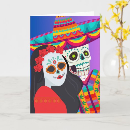 Dag van de Doden Groeten van ons beiden Kaart (Gele Bloem)