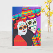 Dag van de Doden Groeten voor een Paar Kaart (Gele Bloem)