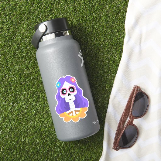 Dag van de Doden Halloween Suiker Schedel Sticker (HydroFlask Insitu)