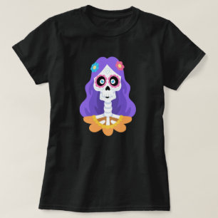 Dag van de Doden Halloween Suiker Schedel T-Shirt
