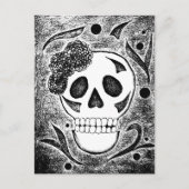 Dag van de Doden Halloween Zwarte Witte Suiker Sch Feestdagenkaart (Voorkant)