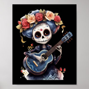 Dag van de Doden inspireerde Catrina Sugar Skull Poster