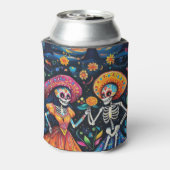 Dag van de doden kleurrijk ontwerp blikjeskoeler (Blikje Achterkant)