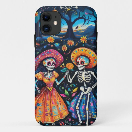 Dag van de doden kleurrijk ontwerp Case-Mate iPhone case (Achterkant)