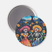 Dag van de doden kleurrijk ontwerp magneet (Voorkant / Achterkant)