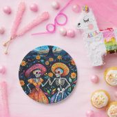 Dag van de doden kleurrijk ontwerp papieren bordje (Feest)