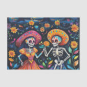 Dag van de doden kleurrijk ontwerp tissuepapier (Voorkant)