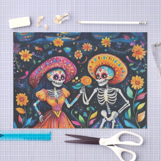 Dag van de doden kleurrijk ontwerp tissuepapier (Craft)
