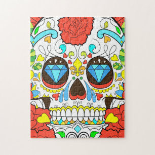Dag van de Doden Kleurrijke Schedel Kunst Legpuzzel