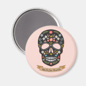 Dag van de Doden, magneet - zwart-roze (Voorkant / Achterkant)